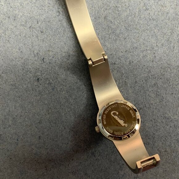 Costello Hinged Bracelet Watch Silver Ladies Quartz Textured Face Vintage Wear B - Picture 3 of 4